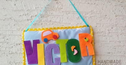 Табелка за име от плат „Victor“